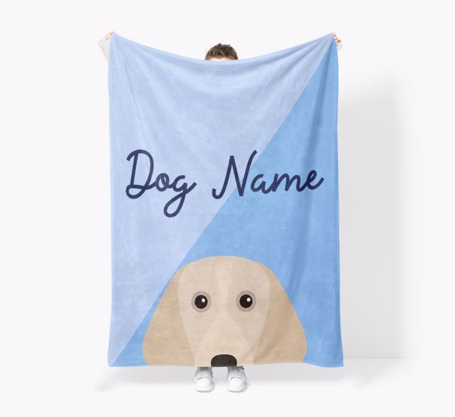 Peeking Name: Personalised {breedFullName} Premium Sherpa Fleece Blanket